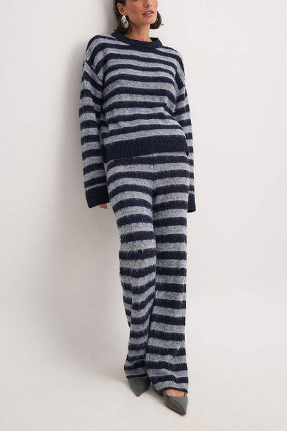 Striped Knitted Suit