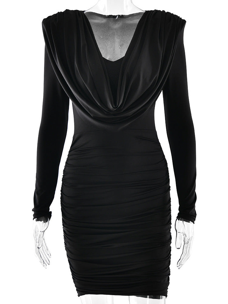 Modern Ruched Mini Dress With Deep V Neck For Women 2026