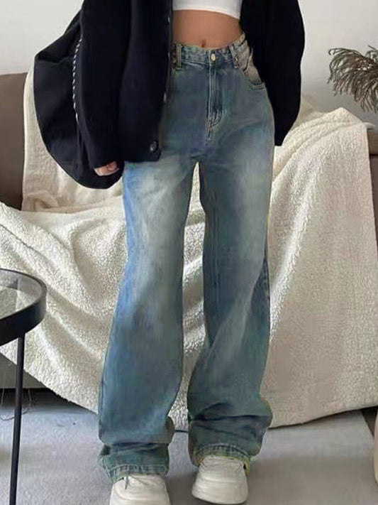 Vintage High Waist Wide Leg Boyfriend Jeans