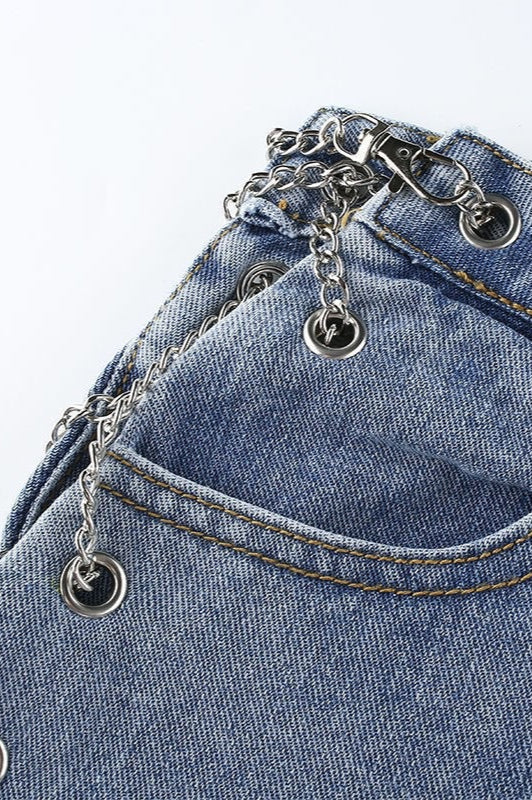 Slim Fit High Waist Straight Jean