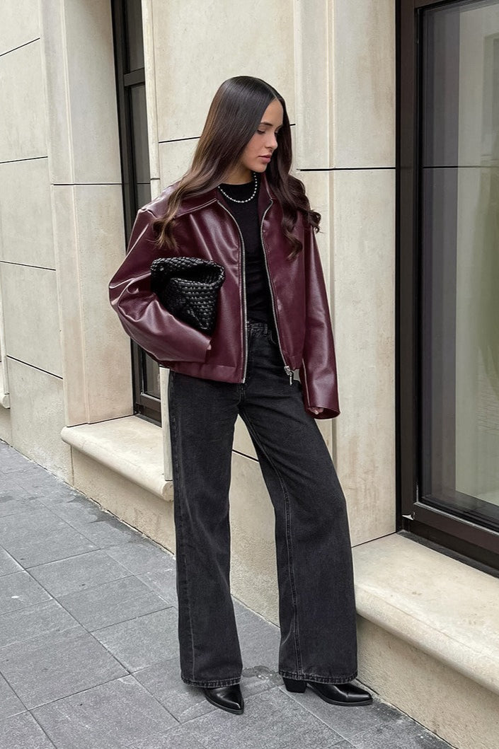 Vintage Matte Leather Biker Jacket