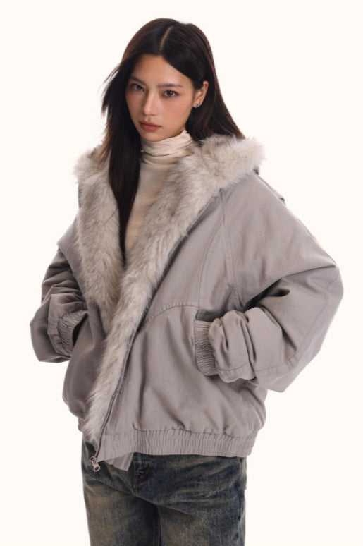 Fur Hooded Insulated Jacket