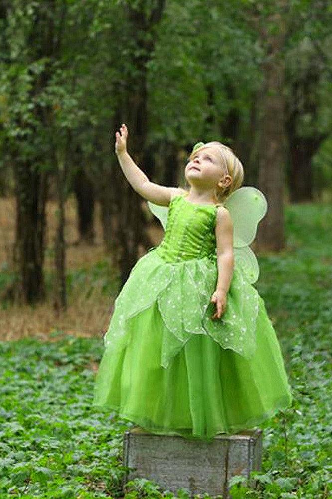 Green Fairy Dress Kid Halloween Costume