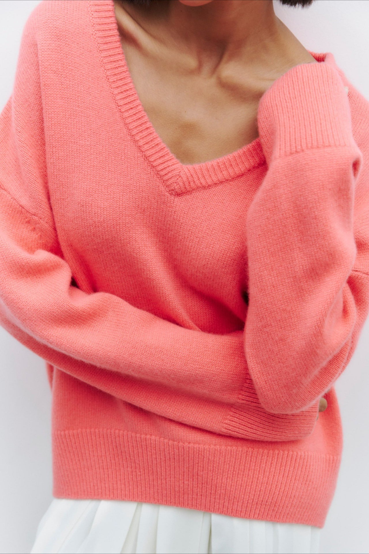 V Neck Long Sleeve Relaxed Sweater