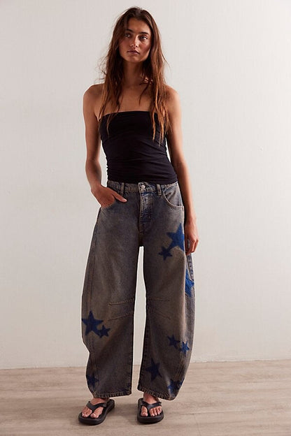 Mid Rise Loose Fit Barrel Jean