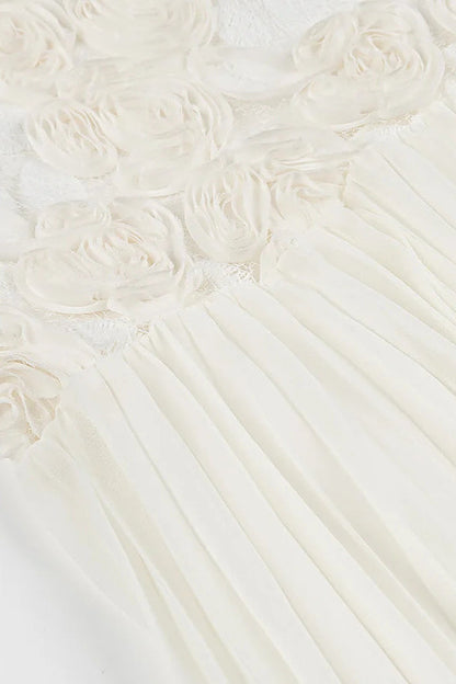 Rose Appliqué Ruffle Cami Maxi Dress