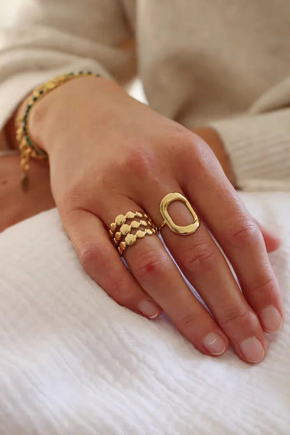 Stylish Dot Shape Stainless Steel Open Ring
