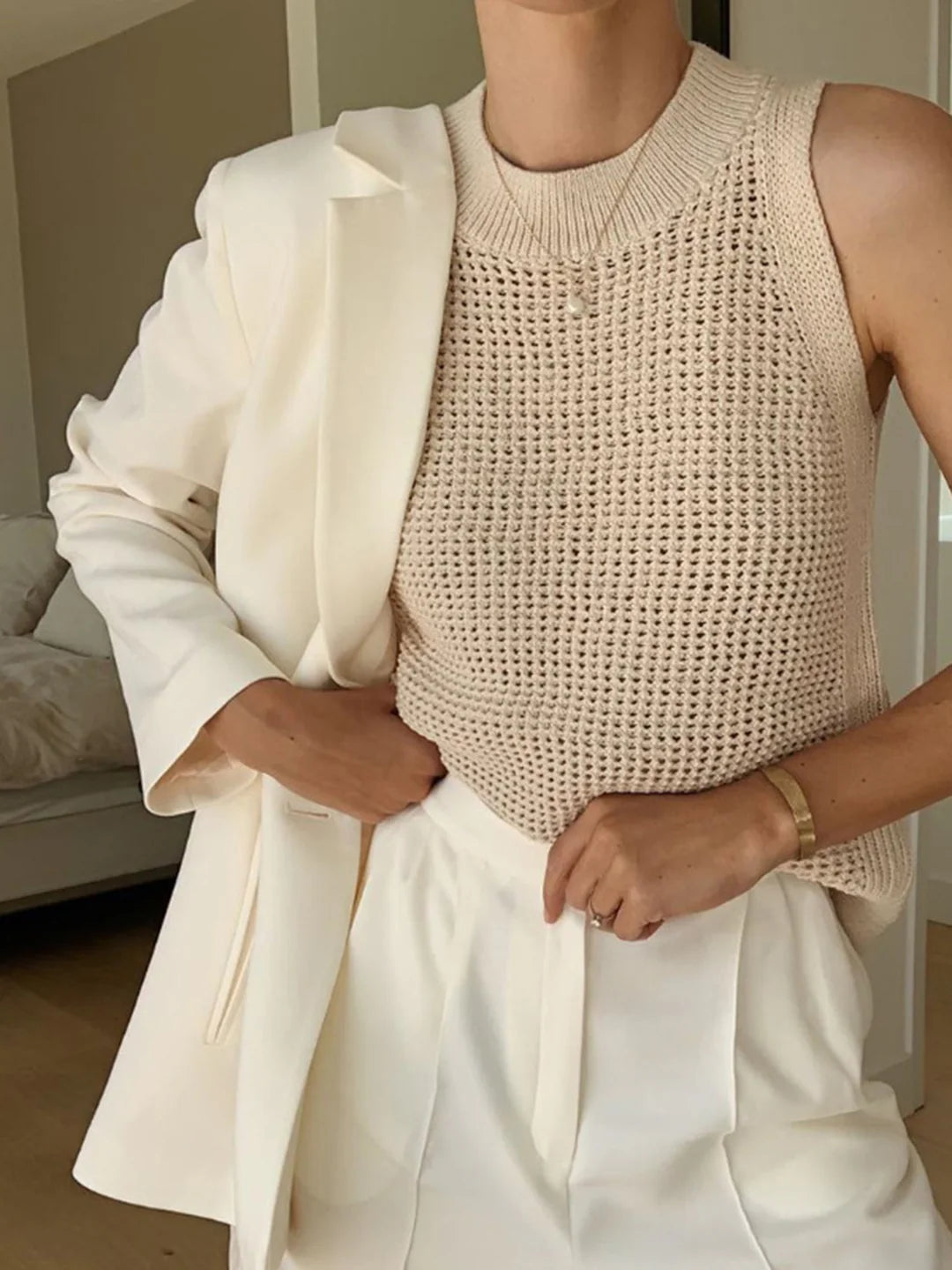 All-match Solid Knit Tank Top