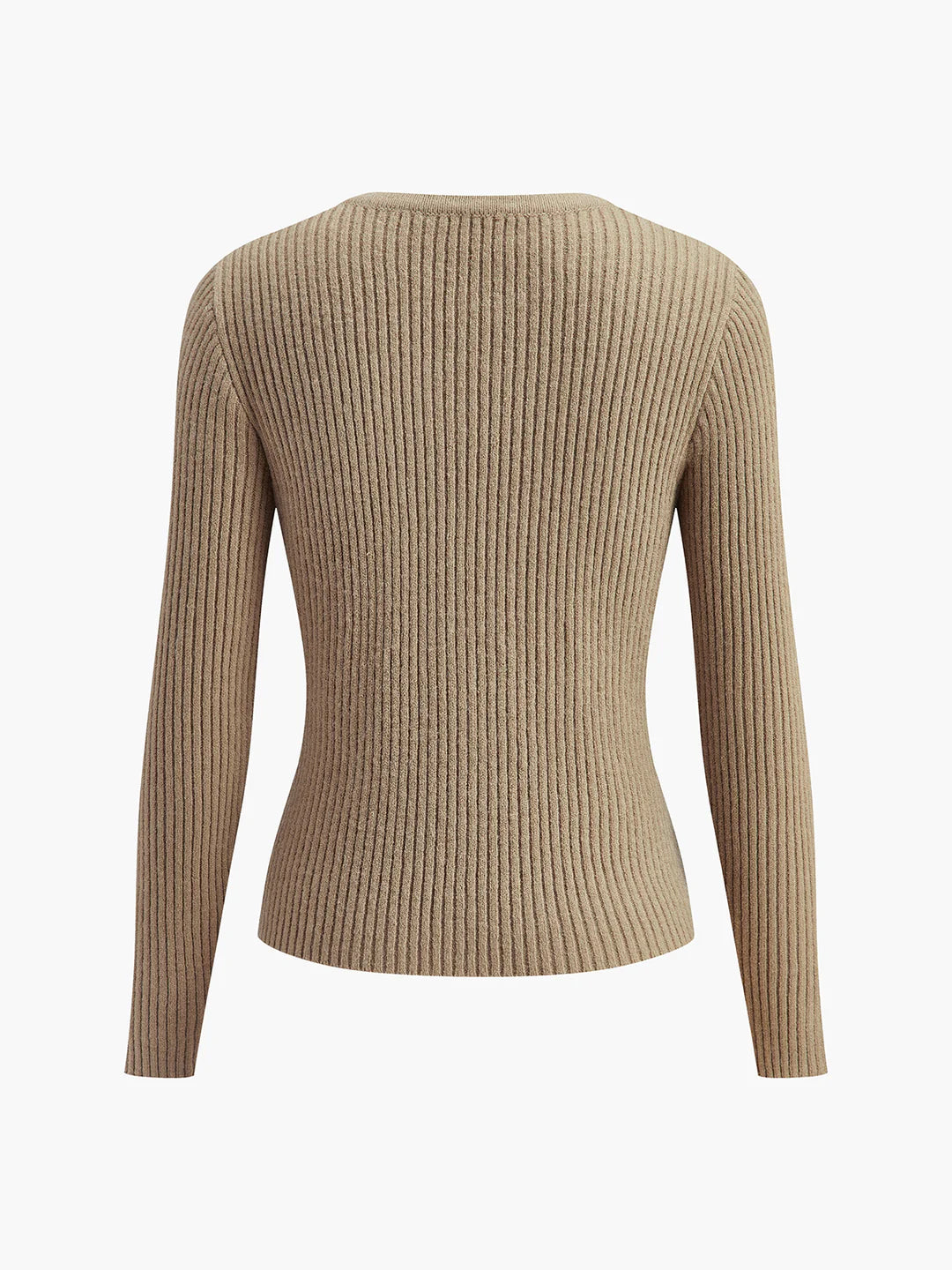 Slim Fit Irregular Crew Neck Knitted Cardigan