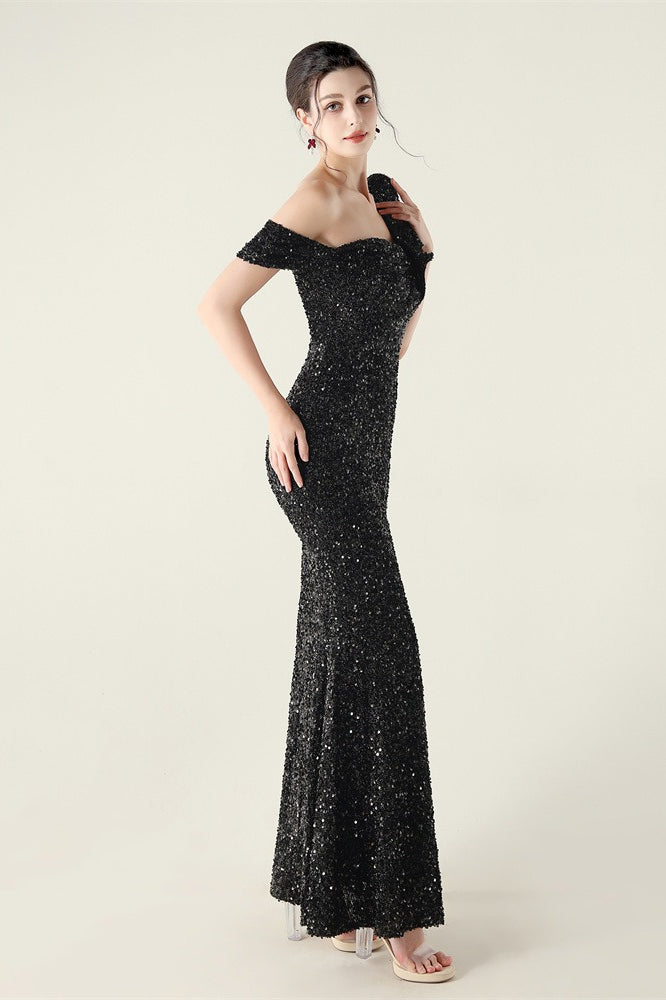 Draped One Shoulder Ruffle Formal Dress