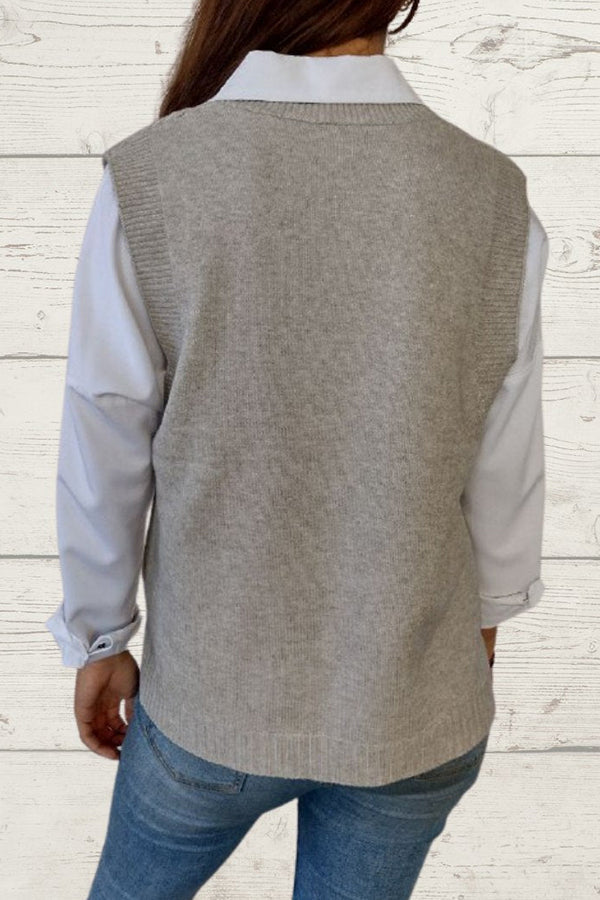 braided sleeveless sweater