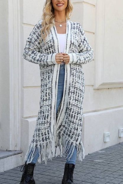 Fringed Long Cardigan Coat