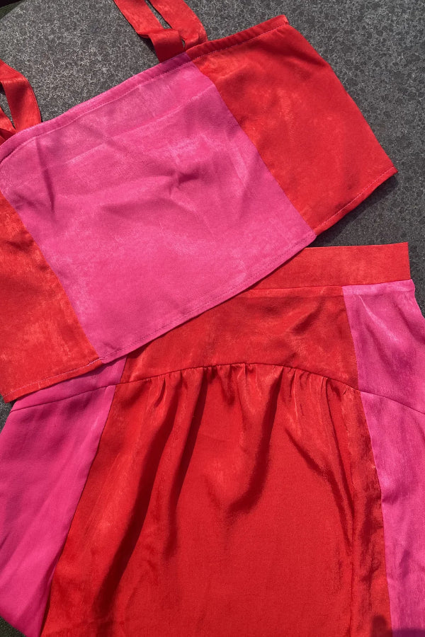 Fashion Color Matching Casual Two-piece Set