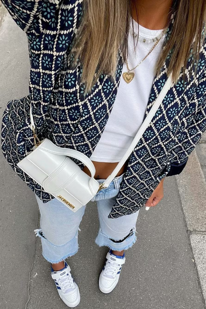 Diamond Print Loose Light Cotton Jacket