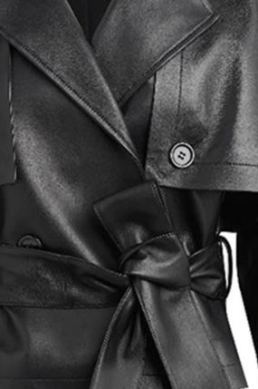 Street Style Cropped Leather Coat