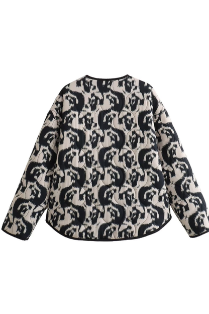 Loose Animal Print Cotton Jacket