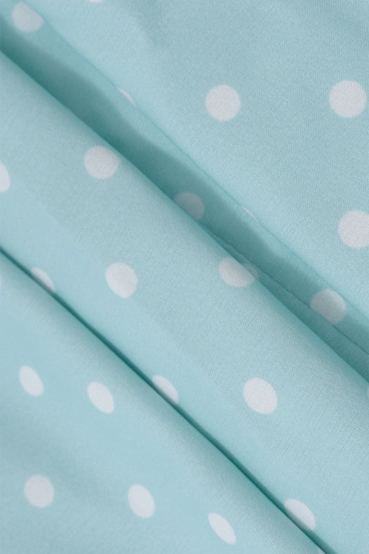 Strapless Polka Dot Fold-Over Cuff Scalloped Lace Trim Pleated Skater Mini Dress