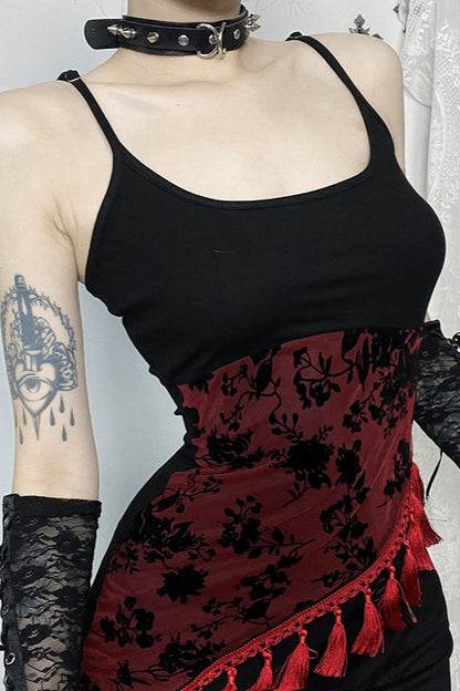 Tassel Lace Strap Gothic Dress