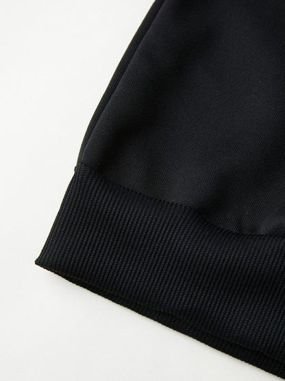 Black Vintage Skull Print Zip Up Oversized Hoodie