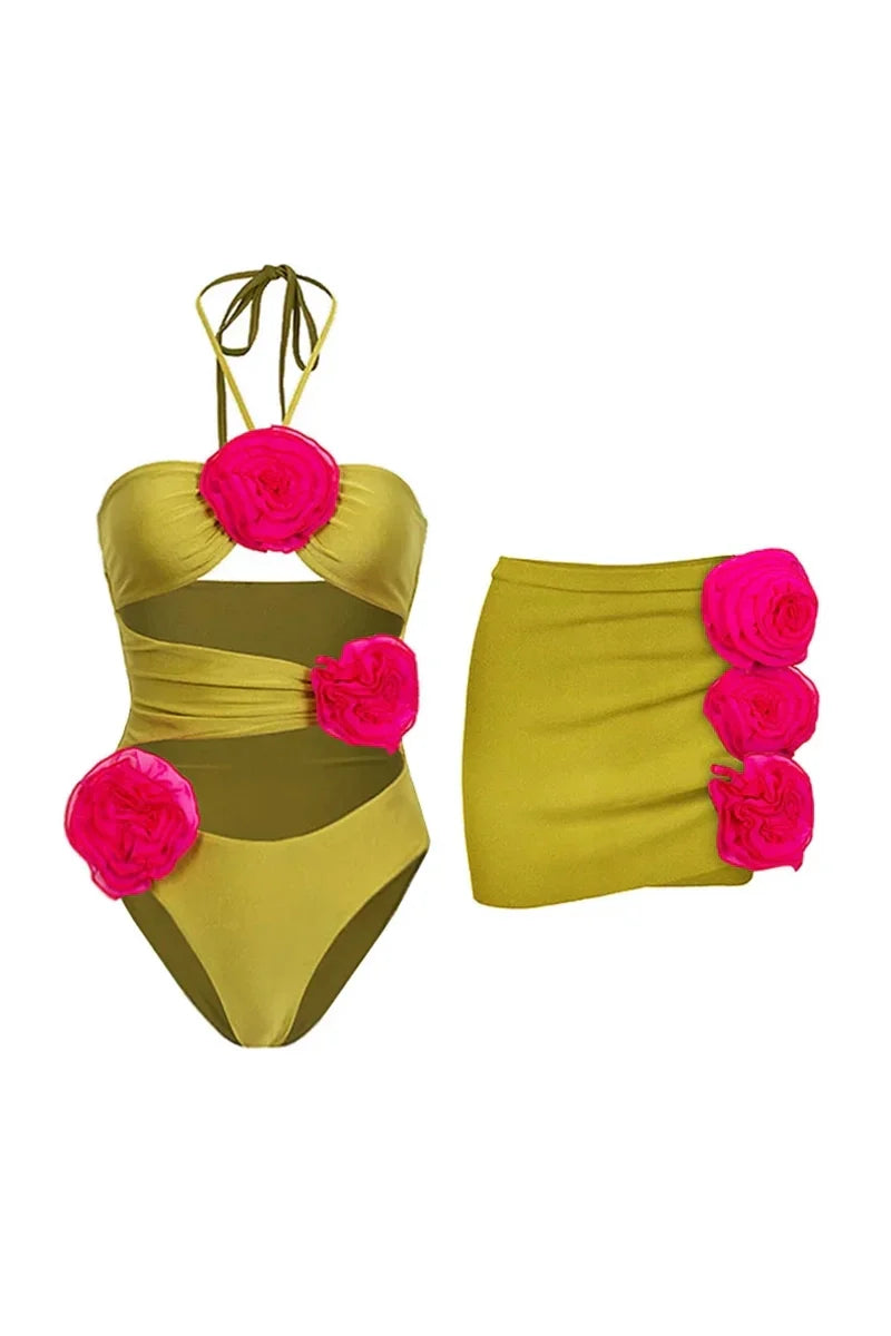 Floral Decor One-Piece Swimsuit