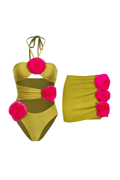 Floral Decor One-Piece Swimsuit