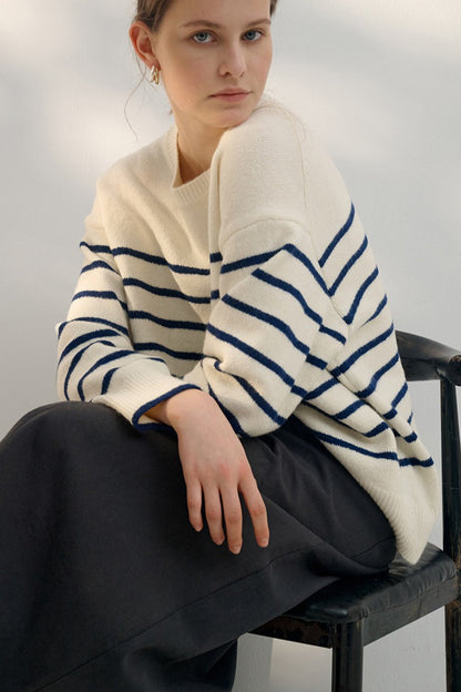 Classic Stripe Wool Knit Top