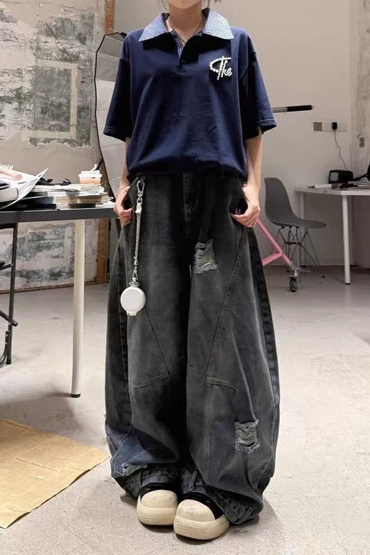 Vintage Baggy Ripped Denim Jeans