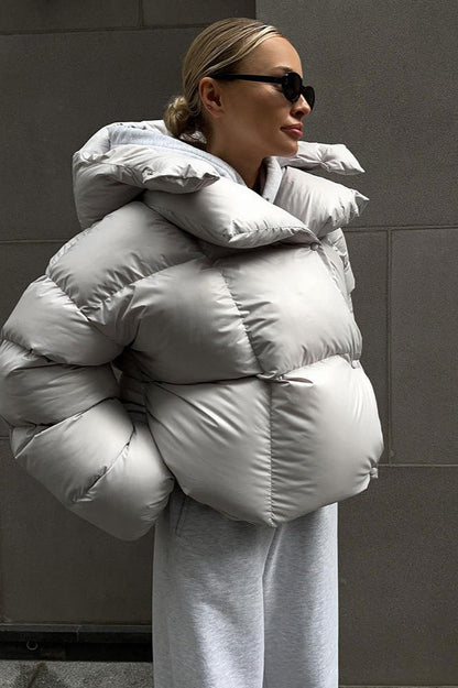 Hooded Cropped Puffer Coat