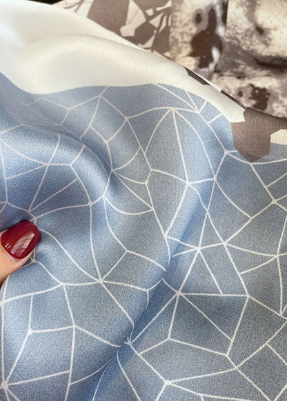 Blossom Mist - Satin Floral Square Scarf 53×53cm