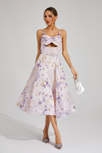 Elma Purple Holiday Slip Dress