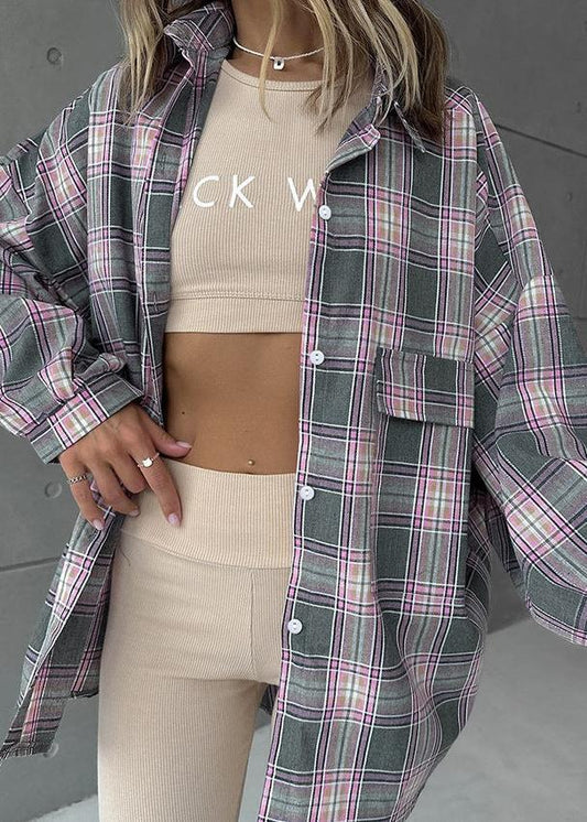 Women's Soft Cotton Plaid Shirt – Casual & Colorful