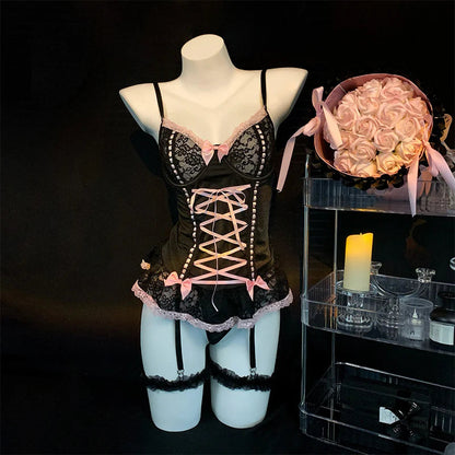 Sweet Lace Bow Jumpsuit Lingerie
