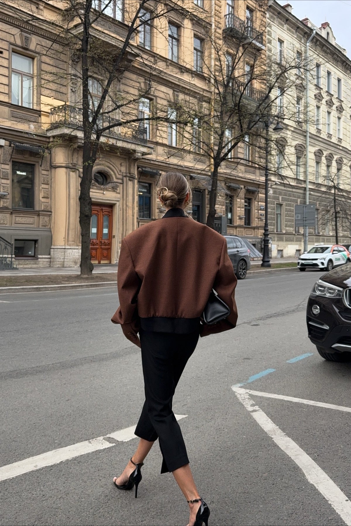 Padded Shoulder Solid Coat