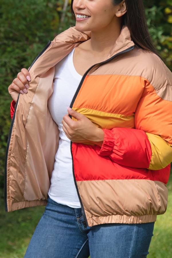 Morning Sun Color Block Puffer Jacket
