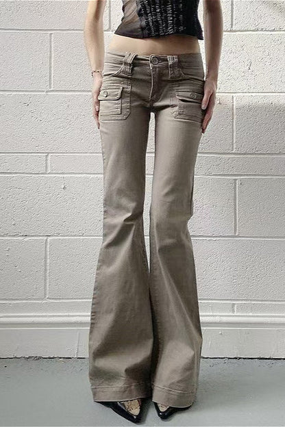 Slight Stretch Low Rise Flare Jeans
