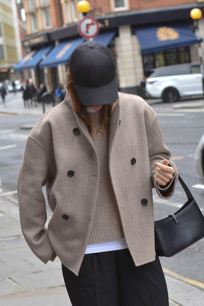 Vintage Style Woolen Office Coat