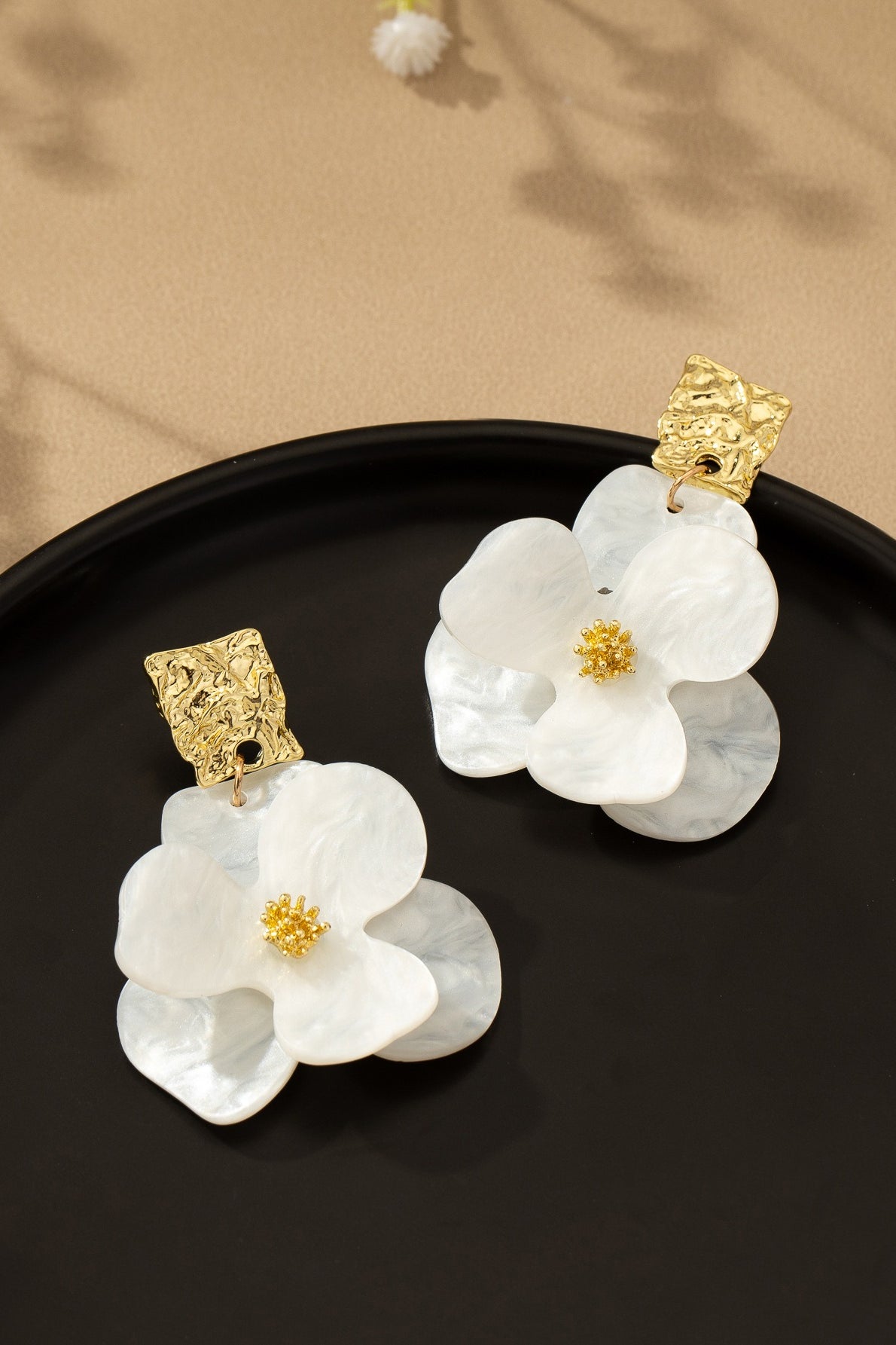 Vintage Floral Statement Drop Earrings