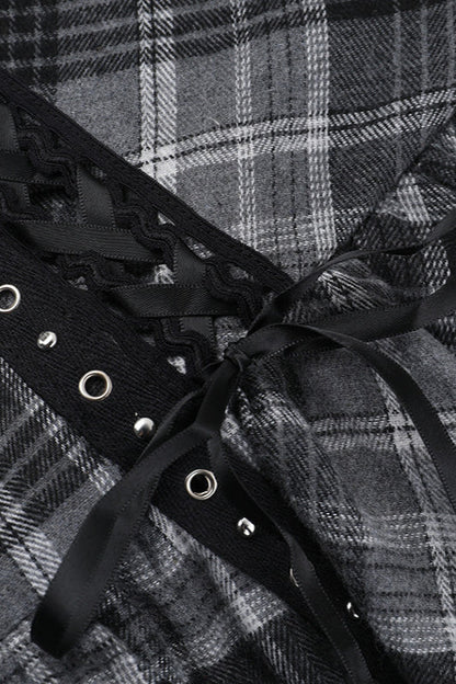 Y2K Checkered Gothic Dress