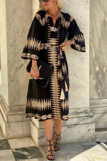 Midnight Boho Bliss  Dream Midi Dress