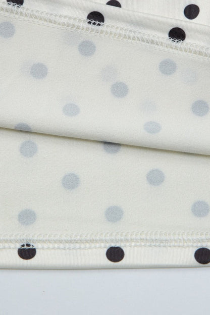 Raglan Corset Polka Dot Bow Side Skirt Set