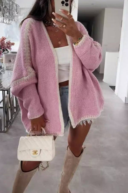 Fashionable Casual Long-sleeved Loose Knitted Cardigan