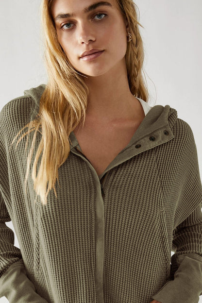 Quilted Panel Zip Up Cropped Hoodie