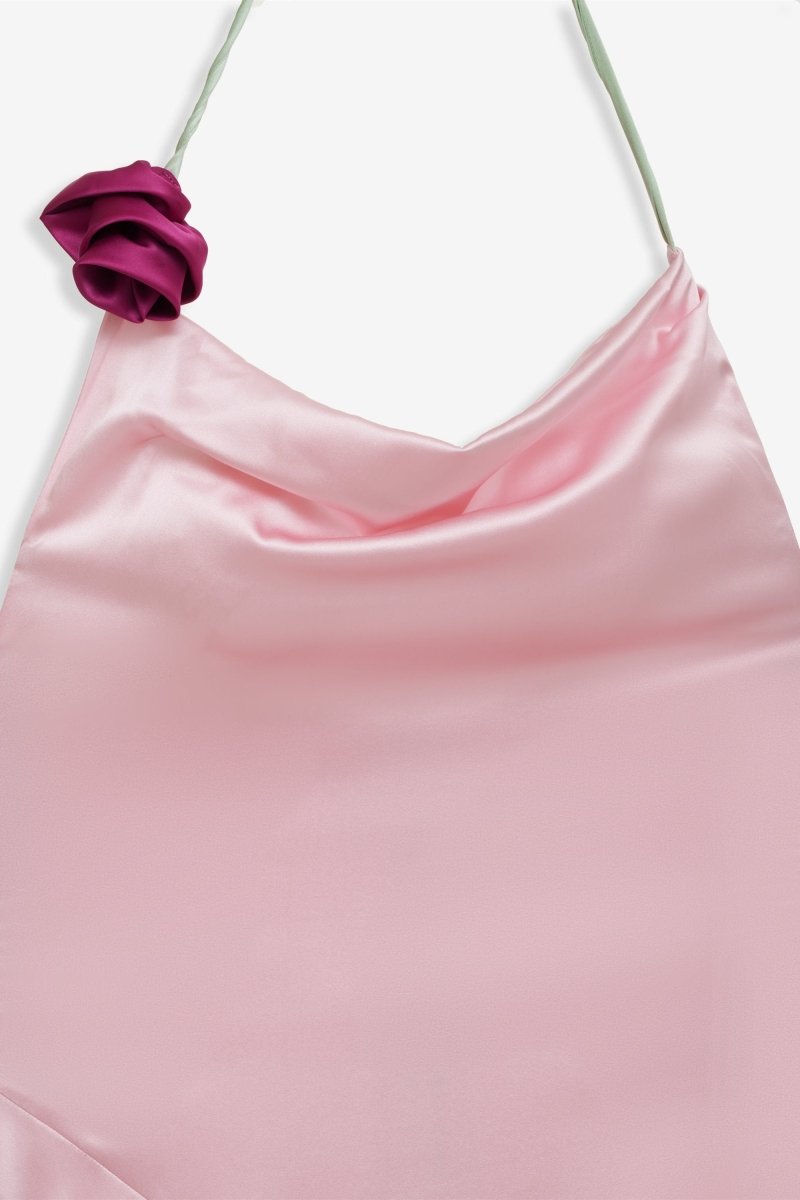 Edwina Halter Neck Rosette Maxi Dress