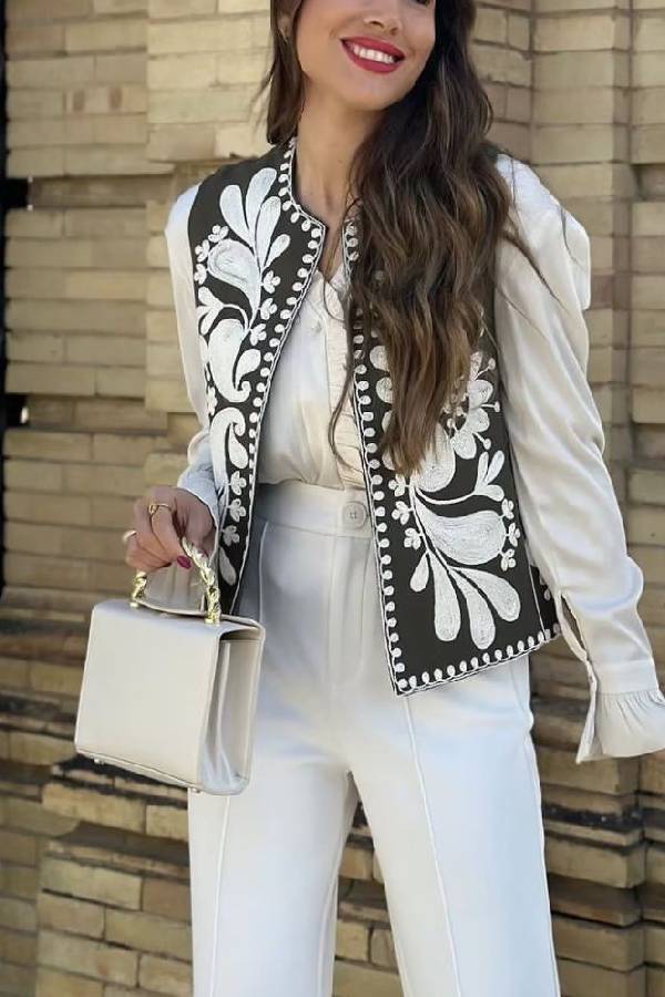 Sleeveless Embroidered Jacket
