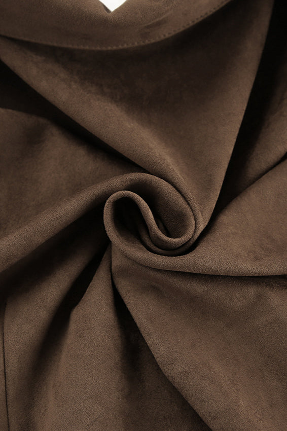 Belted Suede Trench Coat