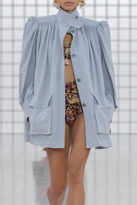 Relaxed Pleated Detail Jacket