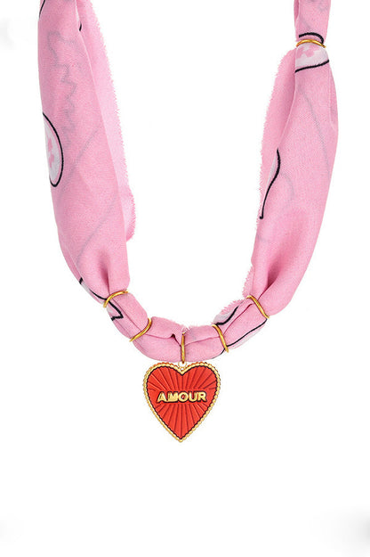 Dopamine Color Silk Scarf Fun Small Item Necklace