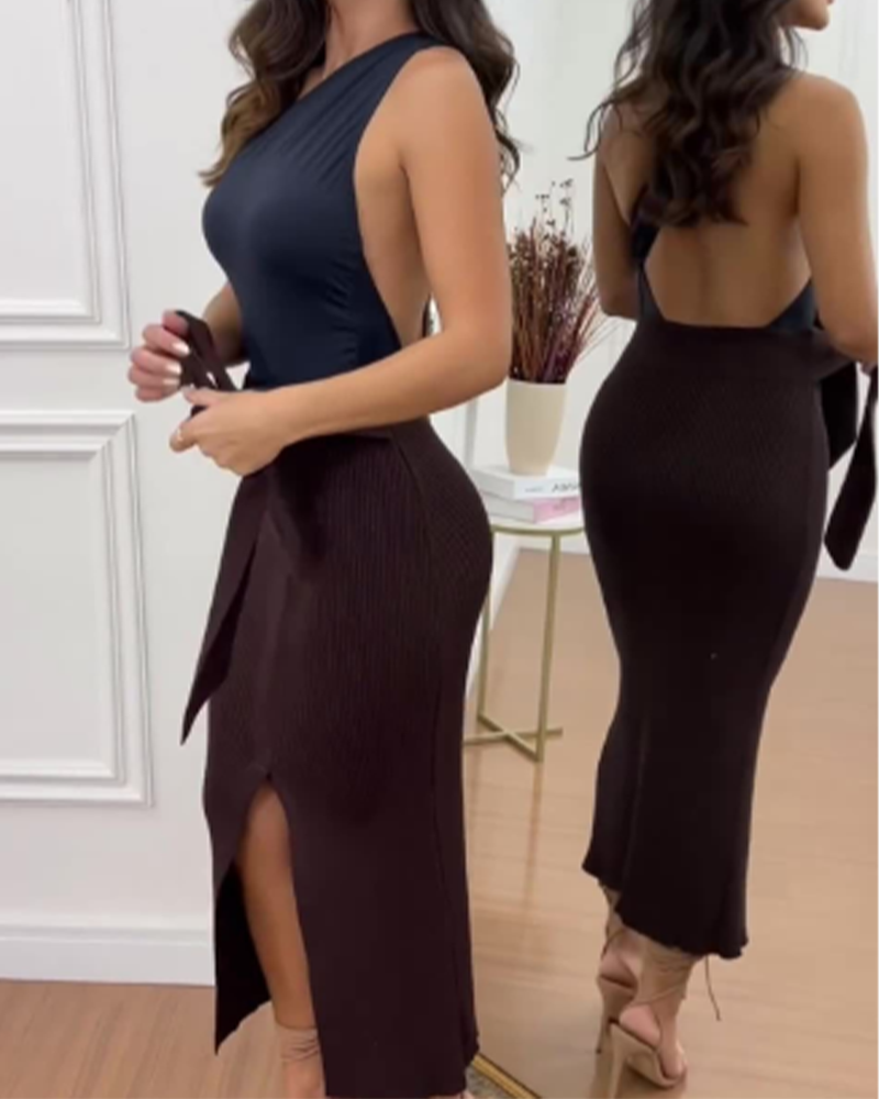 Sexy Knitted Skirt With Split Hips (Pre-Sale)