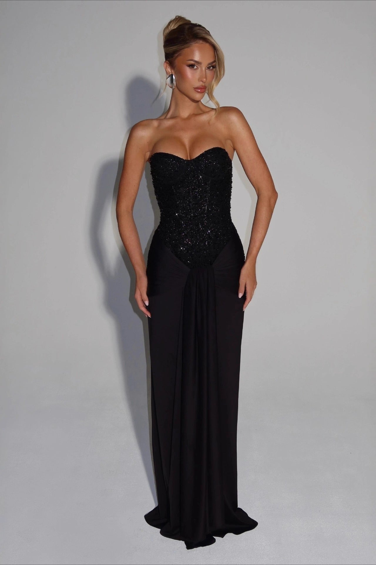 Deep Plunge Bodycon Mermaid Gown Prom Dress