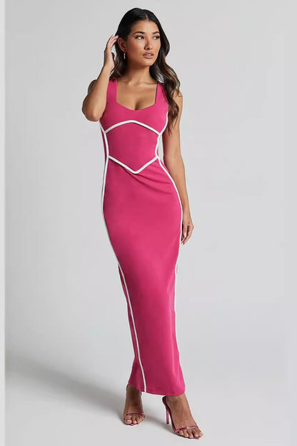 Sexy Tank Colorblock Pencil Bodycon Dress